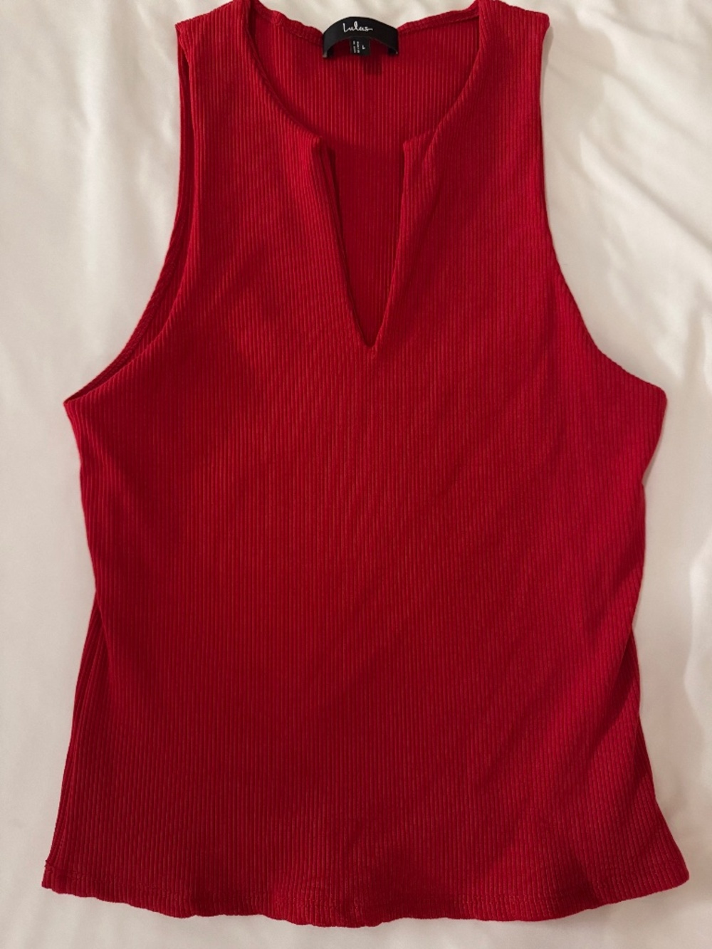 Lulus Red Ribbed Tank